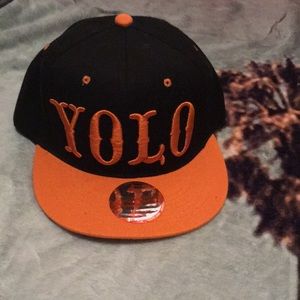 New league SnapBack baseball cap yolo black orange